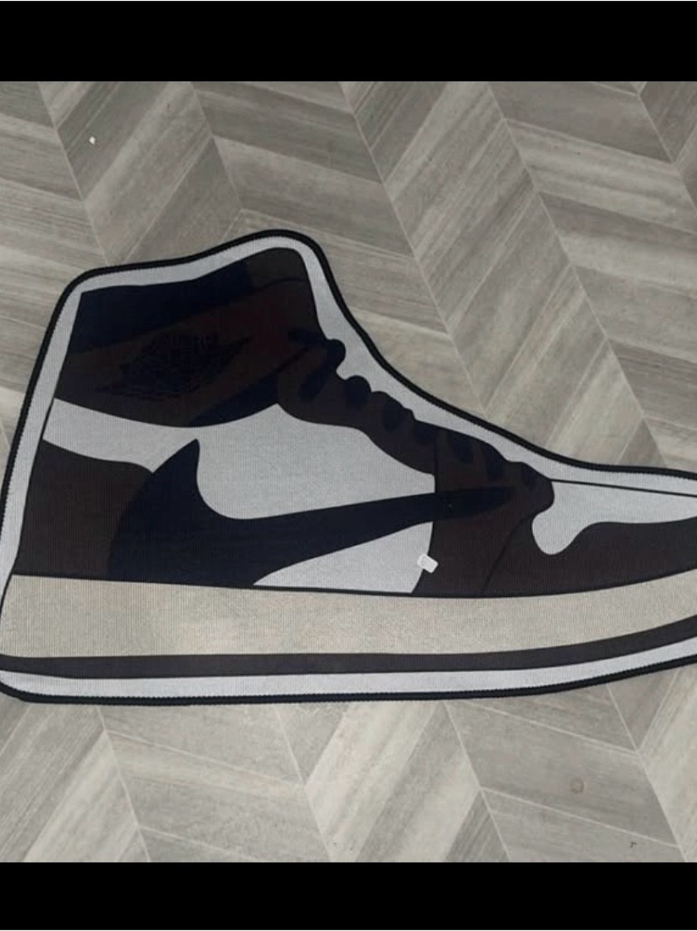 Nike Men’s High-Top Sneaker Rug/Wall Decor in Brown and White AF1